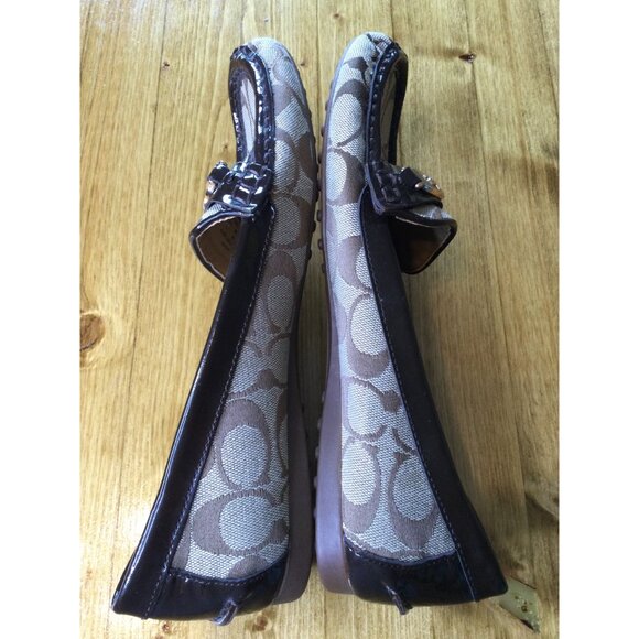 Coach Womens Fortunata Signature C Logo Canvas Loafers Brown & Tan Size 9B - Picture 2 of 10